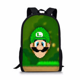 Mario Print School Bags Daily Travel Climbing Backpack Kids Knapsack