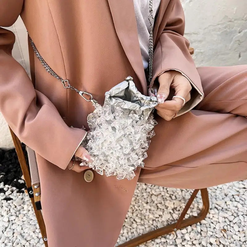 Mini Acrylic Purse Chain Straps Crossbody Bag for Women