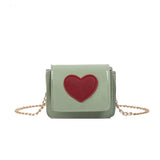 Heart Chain Crossbody Bag for Women Box Flap Clutch Purse