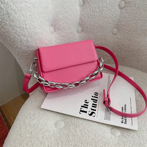 Mini Lipstick Bags Folds PU Leather Shoulder Bags for Women