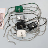 Double Chain PU Leather Waist Belt With Lipstick Bag Women
