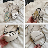 Mini Women's Lipstick Box Saddle Bag PU Leather Shoulder Crossbody Tassel Sac