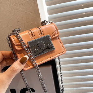 Square Crossbody Bag Lipstick Box PU Leather Shoulder Bag