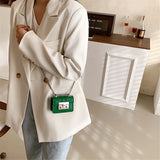 Square Crossbody Bag Lipstick Box PU Leather Shoulder Bag