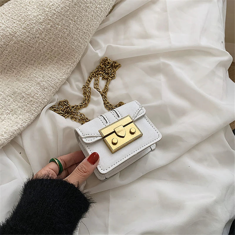 Square Crossbody Bag Lipstick Box PU Leather Shoulder Bag