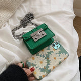 Square Crossbody Bag Lipstick Box PU Leather Shoulder Bag
