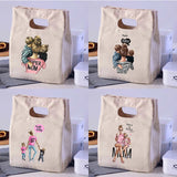 Mom Cartoon Print Lunch Bags Cooler Totes Insulated Thermal Food Container