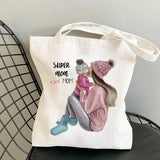Family Casual Large Shoulder Canvas Handbag