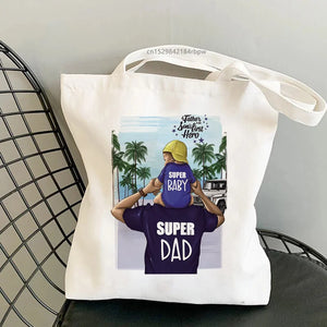 Family Casual Large Shoulder Canvas Handbag