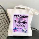 Funny Teacher Voice Printed Tote Bag - Harajuku Shopper Handbag