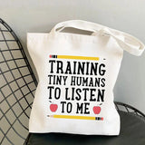 Funny Teacher Voice Printed Tote Bag - Harajuku Shopper Handbag