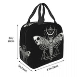 Surreal Death Moth Insulated Lunch Bag Gothic Goth Anti Waterproof Cooler