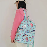 Harajuku Unicorn Print Women Backpack Student School Bag