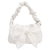 Sweet Bow Women's Shoulder Bags Lovely Girls Top-handle Bags Solid Pu Leather Cr