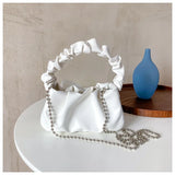 Sweet Bow Women Underarm Bag Pleated Handle Female Small Shoulder Bags Handbags