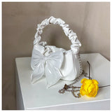 Sweet Bow Women Underarm Bag Pleated Handle Female Small Shoulder Bags Handbags