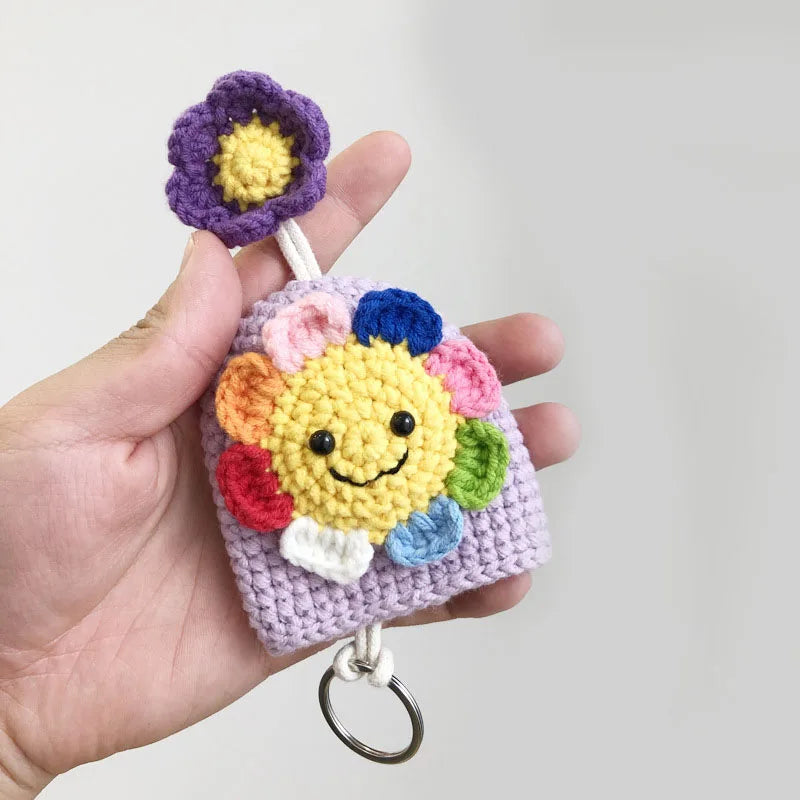 Chrysanthemum Women's Key Bag Knit Key Wallet Car Key Holder