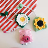 Chrysanthemum Women's Key Bag Knit Key Wallet Car Key Holder