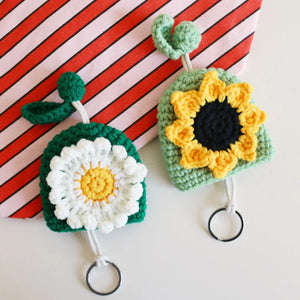 Chrysanthemum Women's Key Bag Knit Key Wallet Car Key Holder