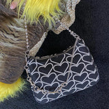Vintage Style Embroidery Women Crossbody Bag Chain Small Shoulder Bag