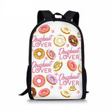 Sweet Doughunt Lover Print School Bag Set for Teens - Boys Girls Student Kids