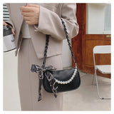 Cartoon Pattern Shoulder Bag with Silk Scarf