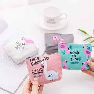 Flamingo Coin Purse Women Mini Clutch Change Wallet