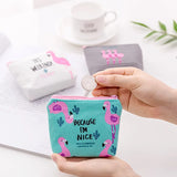 Flamingo Coin Purse Women Mini Clutch Change Wallet