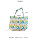 Purple Flower Canvas Shopper Handbag for Women Girls