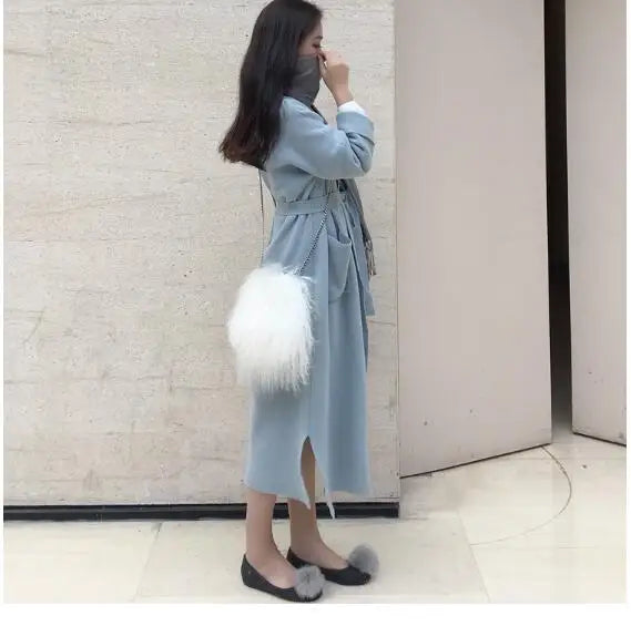 Winter Plush Round Bag Soft Shoulder Messenger Handbag