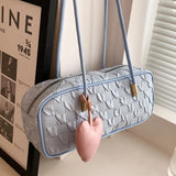 Sweet Girly Canvas Women's Underarm Bag Zippered Tote Bag