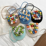 Women's Straw Crossbody Bag Small Travel Handbag