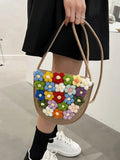 Women's Straw Crossbody Bag Small Travel Handbag