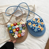 Women's Straw Crossbody Bag Small Travel Handbag