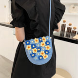 Women's Straw Crossbody Bag Small Travel Handbag