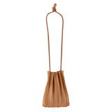 Sweet Pleated Mini Shoulder Bag Soft Leather Handbag