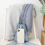 Sweet Pleated Mini Shoulder Bag Soft Leather Handbag