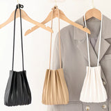 Sweet Pleated Mini Shoulder Bag Soft Leather Handbag