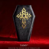 Velvet Coffin Ring Jewelry Box Jesus Cross Halloween Gift