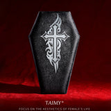 Velvet Coffin Ring Jewelry Box Jesus Cross Halloween Gift