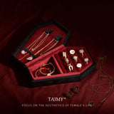 Velvet Coffin Jewelry Box Til Death Skull Gothic Ring Necklace Storage Case