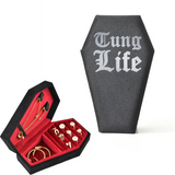 Velvet Coffin Jewelry Box Til Death Skull Gothic Ring Necklace Storage Case