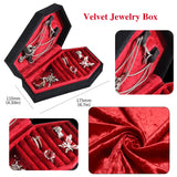 Velvet Coffin Jewelry Box Til Death Skull Gothic Ring Necklace Storage Case