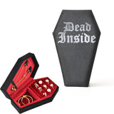 Velvet Coffin Jewelry Box Til Death Skull Gothic Ring Necklace Storage Case