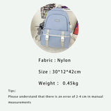 TARVEASY Backpack Women Solid Ulzzang Laptop Bags Ladies Pink Middle School Stud