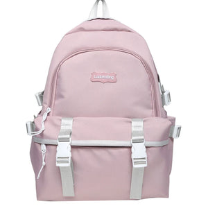 TARVEASY Backpack Women Solid Ulzzang Laptop Bags Ladies Pink Middle School Stud