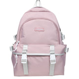 TARVEASY Backpack Women Solid Ulzzang Laptop Bags Ladies Pink Middle School Stud