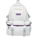 TARVEASY Backpack Women Solid Ulzzang Laptop Bags Ladies Pink Middle School Stud