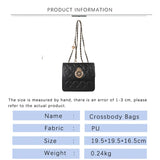 TARVEASY Chain Shoulder Bag Flap Square Crossbody Geometric Embossing