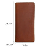 Leather Wallet Men Bifold Zipper Crazy Horse Clutches Retro Long Hand Bag